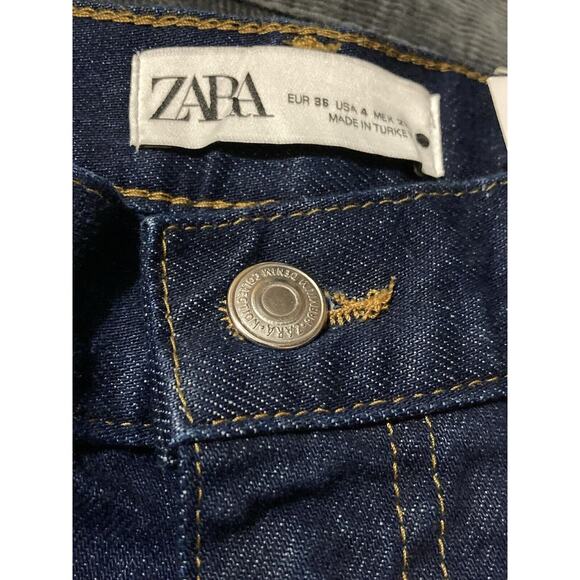 Zara Women’s The New Daddy Jeans Size 4 Full Length Slim Fit Iconic Blue Dark - Picture 2 of 9